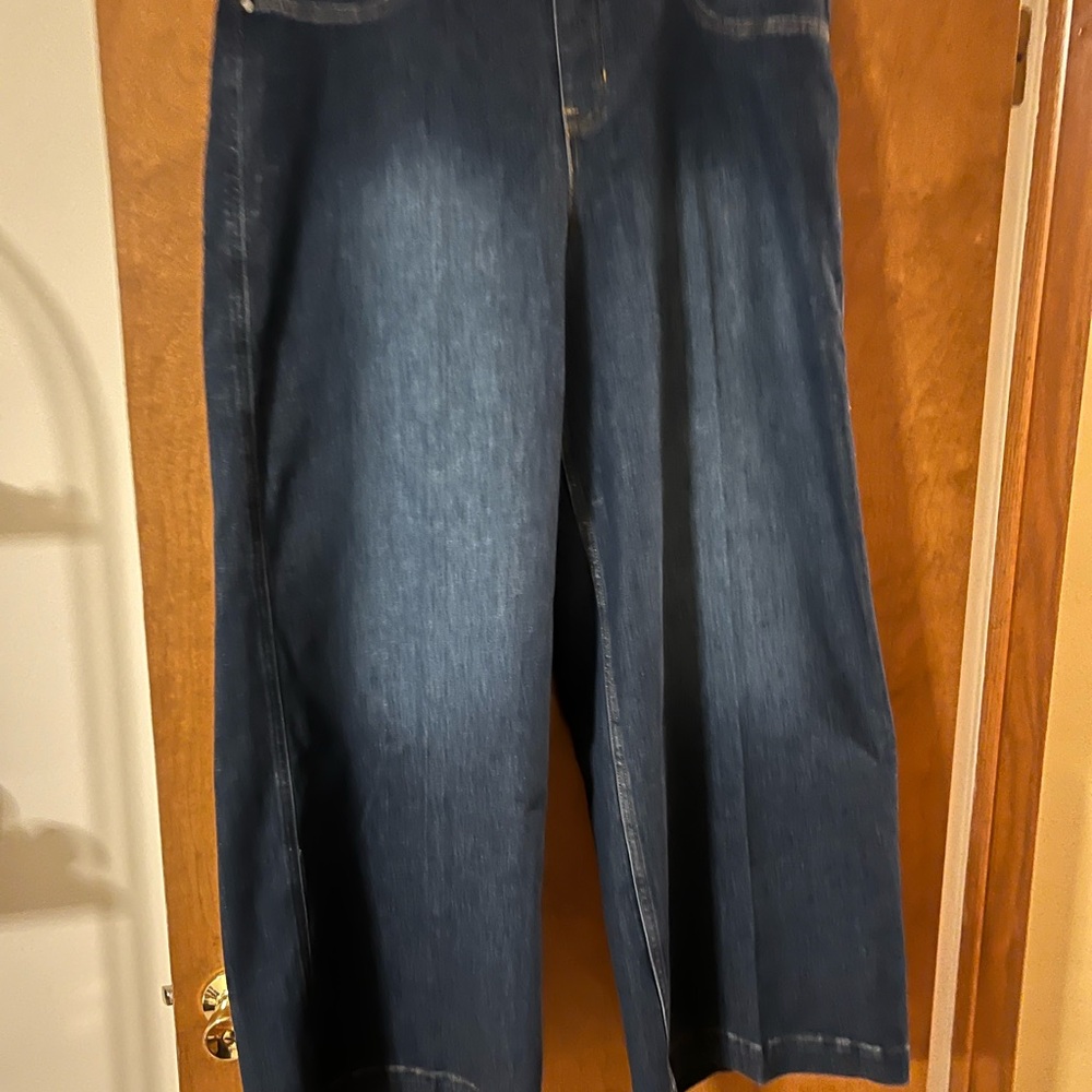 NWT Spanx Shape Original Wide Leg Jeans Size 2X reg.-Authentic Blue